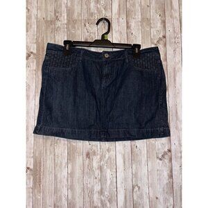 Old Navy Women's The Diva Denim Jeans Mini Skirt Size 8 Dark Wash 100% Cotton
